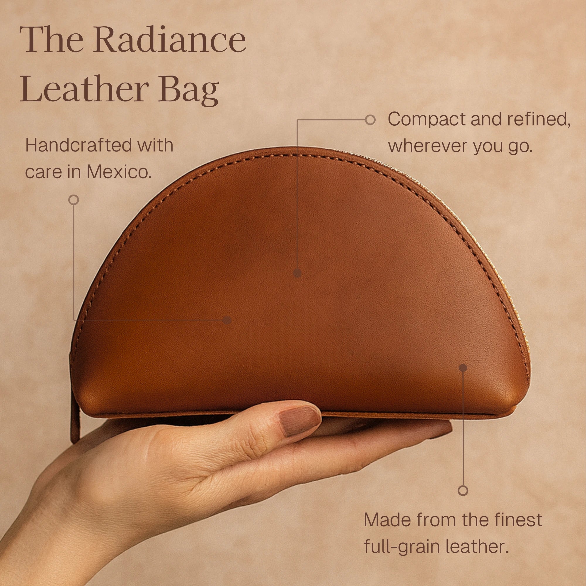 Full-Grain Leather Cosmetic Bag