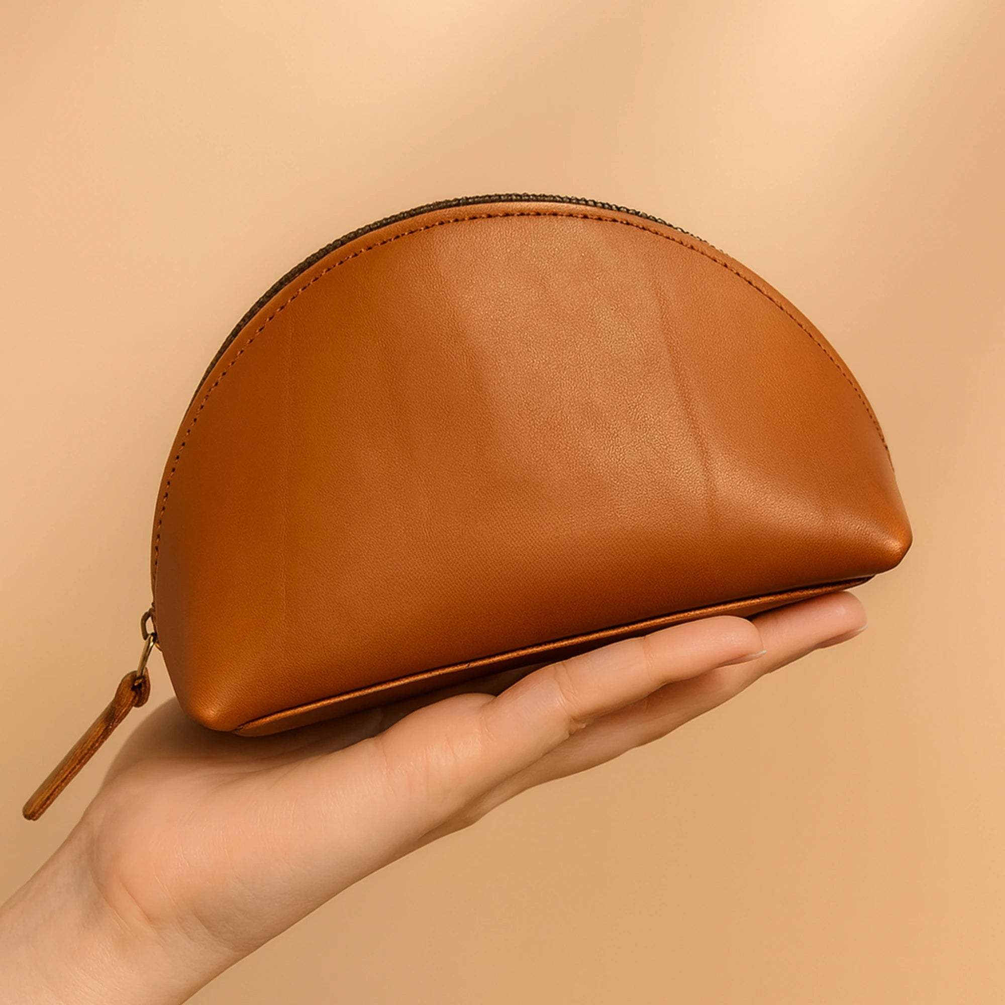 Full-Grain Leather Cosmetic Bag