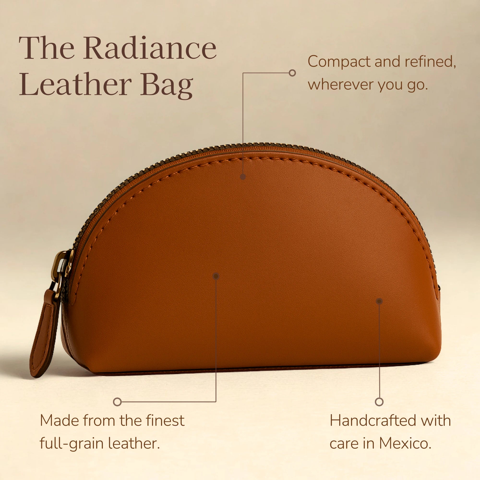 Full-Grain Leather Cosmetic Bag
